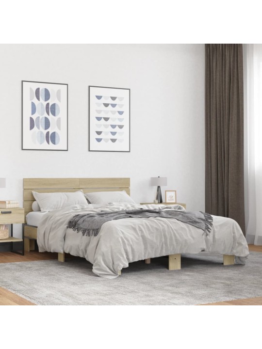 VOODIRAAM, SONOMA TAMM, 135 X 190 CM, TEHISPUIT JA METALL