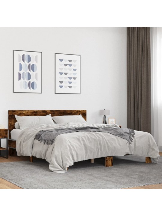 VOODIRAAM, SUITSUTATUD TAMM, 150 X 200 CM, TEHISPUIT JA METALL