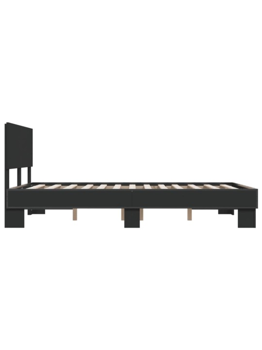 VOODIRAAM, MUST, 135 X 190 CM, TEHISPUIT JA METALL