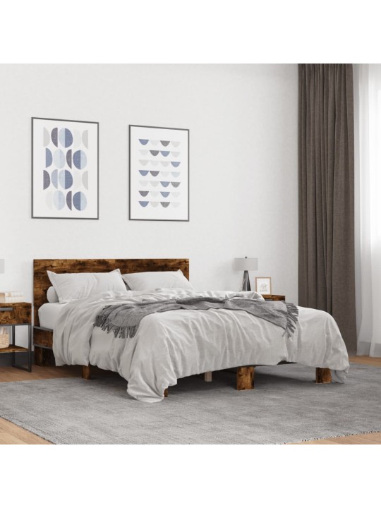 VOODIRAAM, SUITSUTATUD TAMM, 135 X 190 CM, TEHISPUIT JA METALL