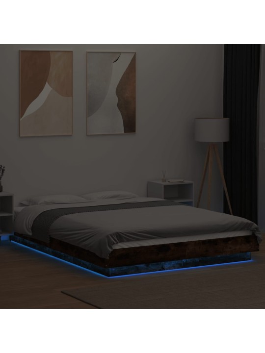 VOODIRAAM LED-TULEDEGA, SUITSUTATUD TAMM, 140X190 CM, TEHISPUIT