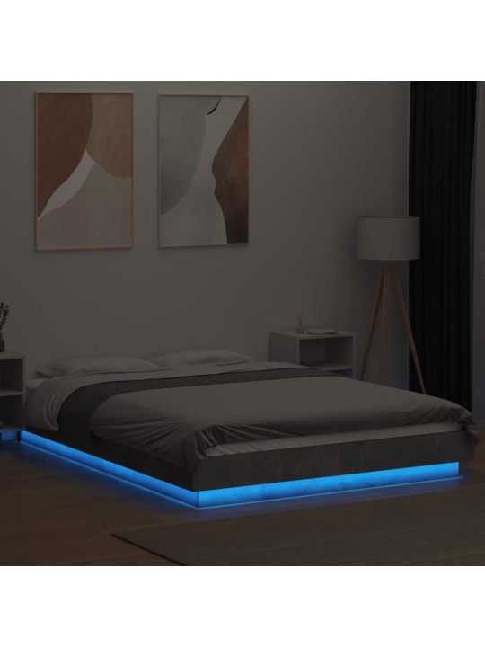VOODIRAAM LED-TULEDEGA, BETOONHALL, 135X190 CM, TEHISPUIT