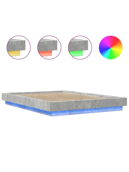 VOODIRAAM LED-TULEDEGA, BETOONHALL, 120 X 200 CM, TEHISPUIT