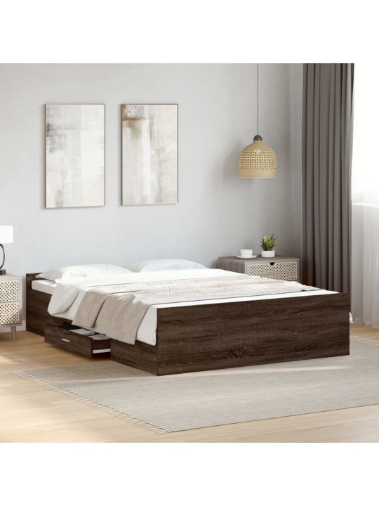 VOODIRAAM SAHTLITEGA, PRUUN TAMM, 120 X 200 CM, TEHISPUIT