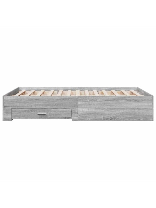 Voodiraam sahtlitega, hall sonoma tamm, 135 x 190 cm, tehispuit