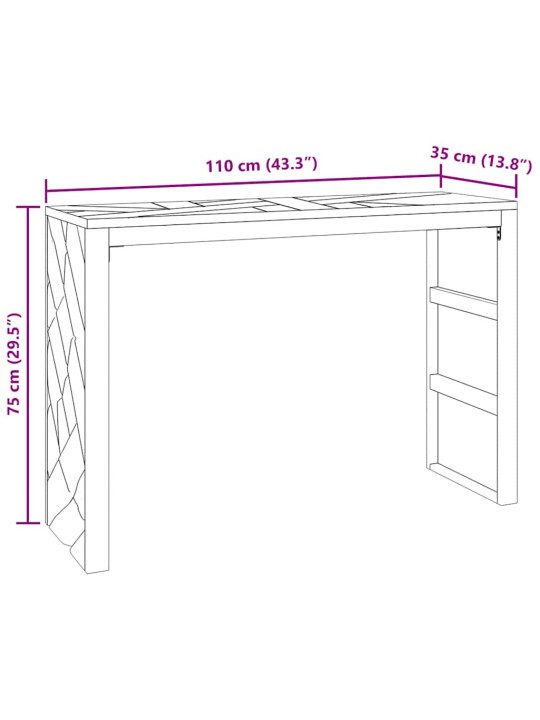 KONSOOLLAUD 110X35X75 CM TÄISPUIDUST TIIKPUU