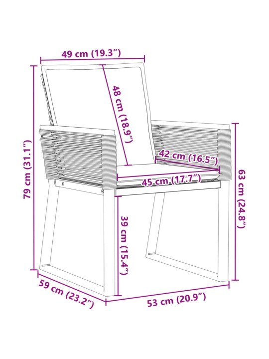 Aiatoolid istmepatjadega 2 tk, must, polürotang