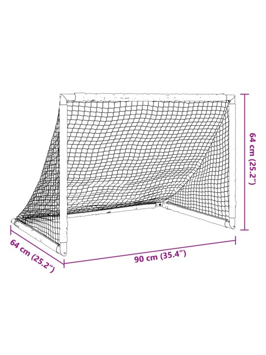 Kokkupandav laste jalgpallivärav, must, 90 x 64 x 64 cm