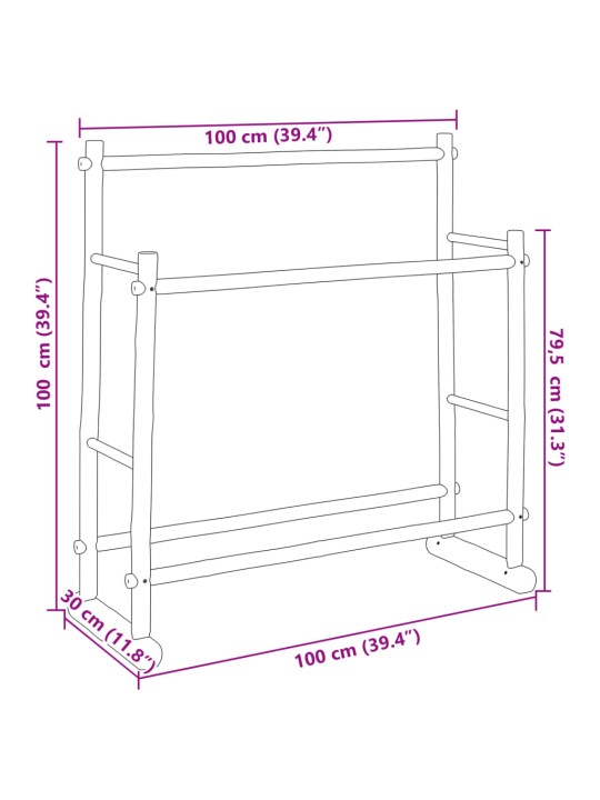 Riidestange, 100 x 30 x 100 cm, bambus