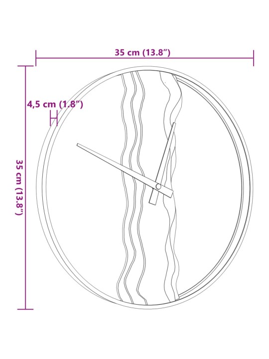 Seinakell, pruun, ø35 cm, raud ja tammepuit