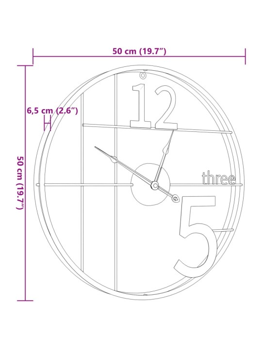 Seinakell, must, ø50 cm, raud