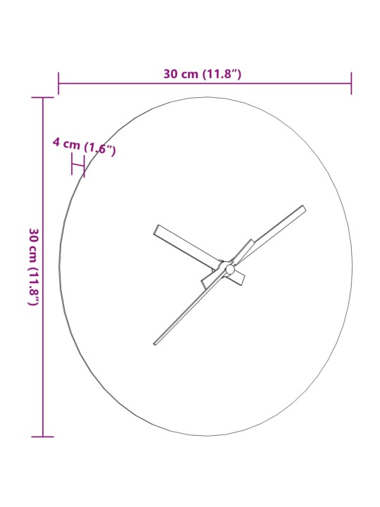 Seinakell helendava skaala ja osutitega pruun ø30 cm