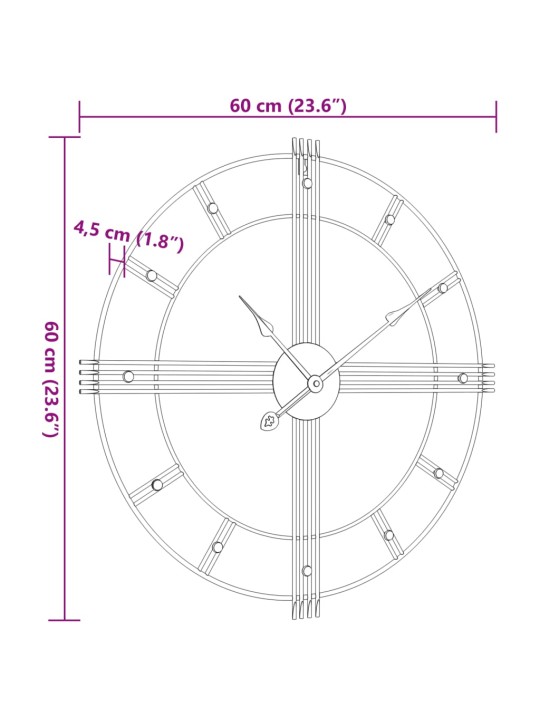 Seinakell, must, ø60 cm, raud