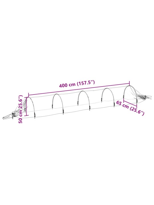 Võrgutunnel, 1,5 x 5 m, klaaskiud ja pp