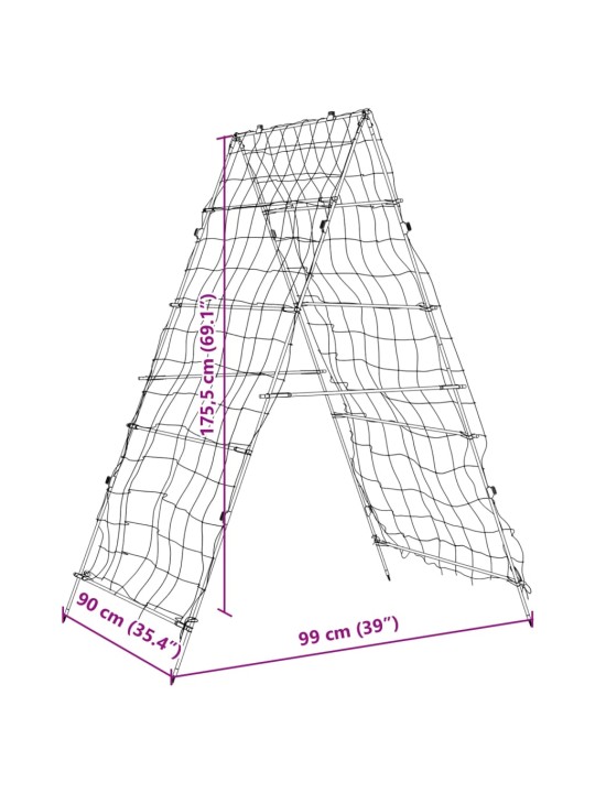 Aiavõre ronitaimedele, a-raam, 99 x 90 x 175,5 cm, teras