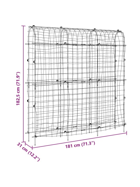 Aiavõre ronitaimedele, u-kuju, 181 x 31 x 182,5 cm, teras