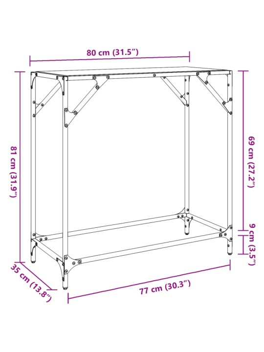 Kohvilaud, must klaasplaat, 80 x 35 x 81 cm, teras