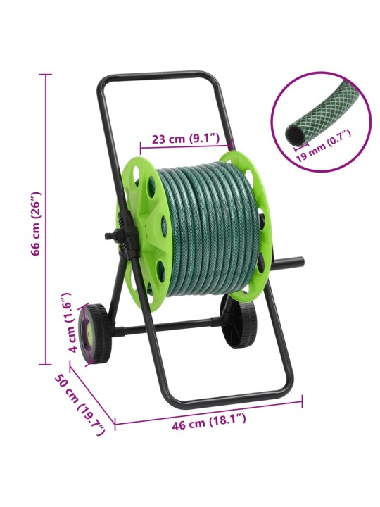 Voolikukäru liitmikukomplektiga, roheline, 0,75" 20 m pvc