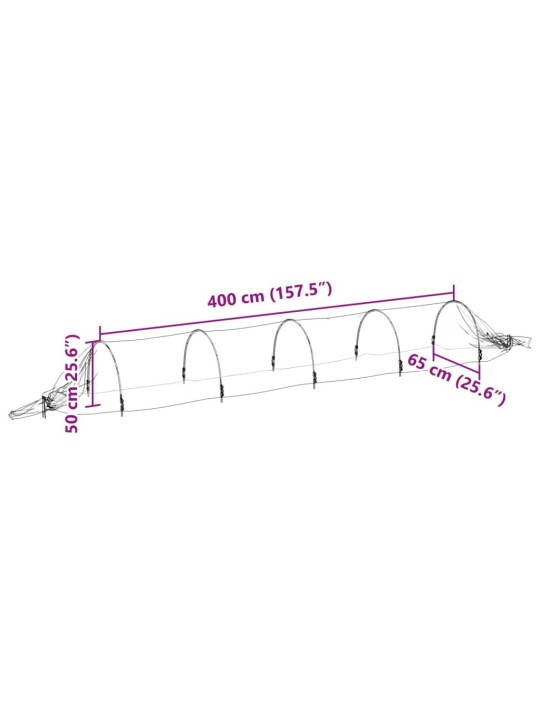 Võrgutunnelid 4 tk, 1,5 x 5 m, klaaskiud ja pp