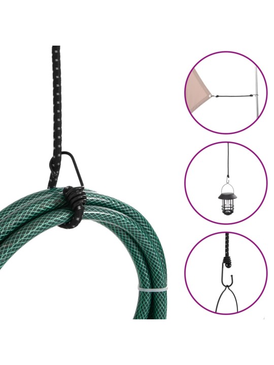 Bungee nöör helkurribade ja konksudega 50 tk, 38 cm