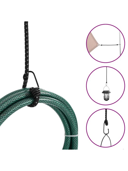 Bungee nöör helkurribade ja konksudega 25 tk, 46 cm