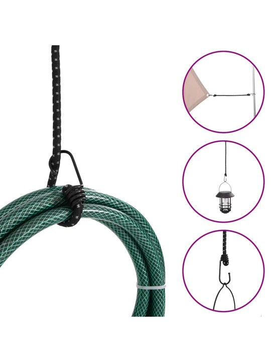 Bungee nöör helkurribade ja konksudega 50 tk, 46 cm