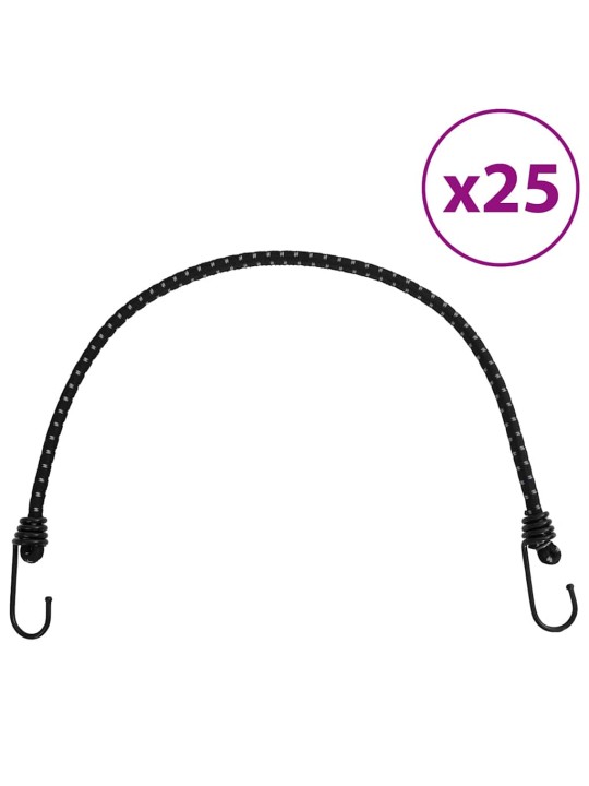 Bungee nöör helkurribade ja konksudega 25 tk, 59 cm