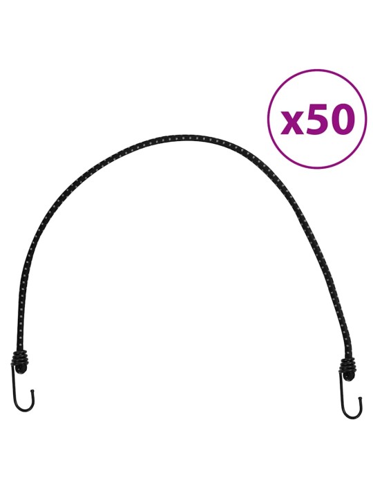 Bungee nöör helkurribade ja konksudega 50 tk, 88 cm