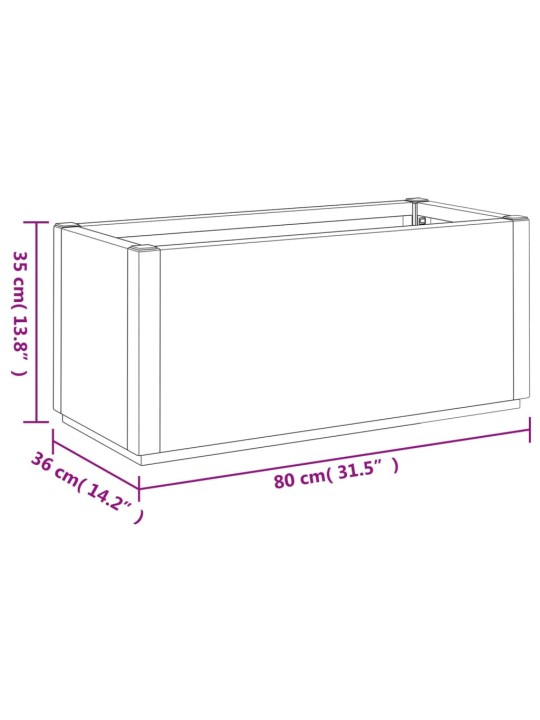 Aia taimekast, tumehall, 80 x 36 x 35 cm, pp