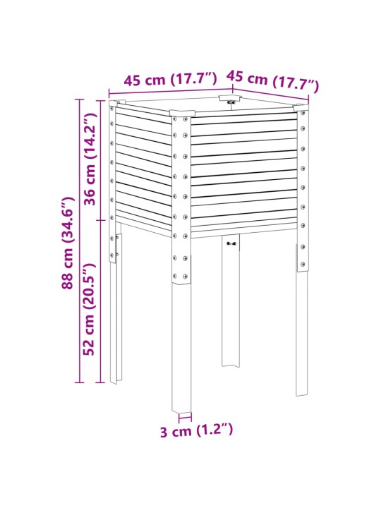 Aia taimekast, hall, 45x45x88 cm, teras