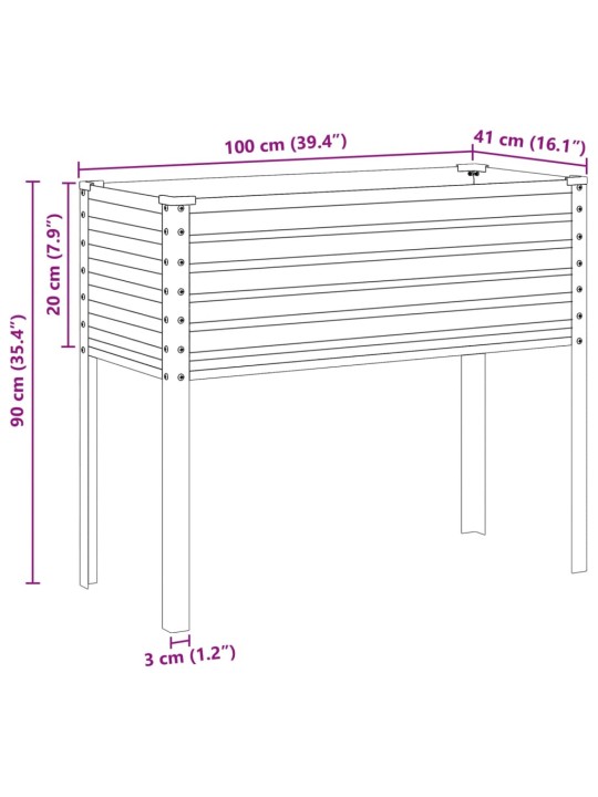 Aia taimekast, roheline, 100x41x90 cm, teras