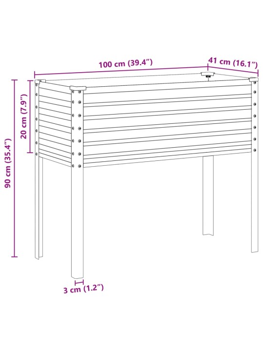 Aia taimekast, hall, 100x41x90 cm, teras