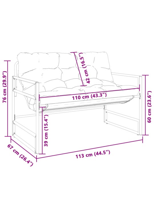 Aiapink koos istmepadjaga, antratsiithall, 113 cm, teras