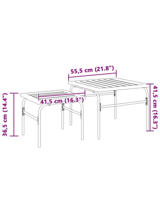 Üksteise alla mahtuvad aia kohvilauad 2 tk, pruun/must, teras