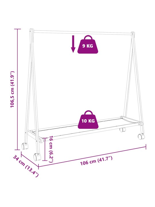 RIIDENAGI RIIULITE JA RATASTEGA 106X34X106,5 CM BAMBUSEST