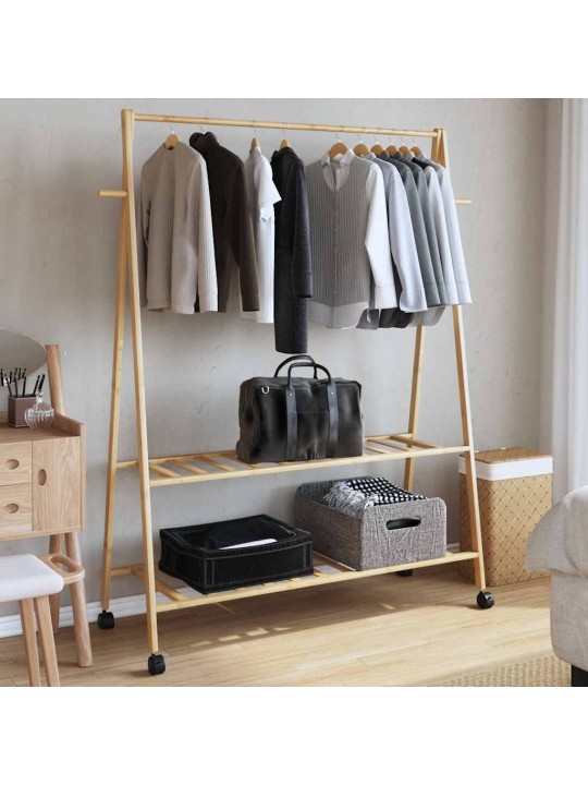 RIIDENAGI RIIULITE JA RATASTEGA 132X45,5X155,5 CM BAMBUSEST