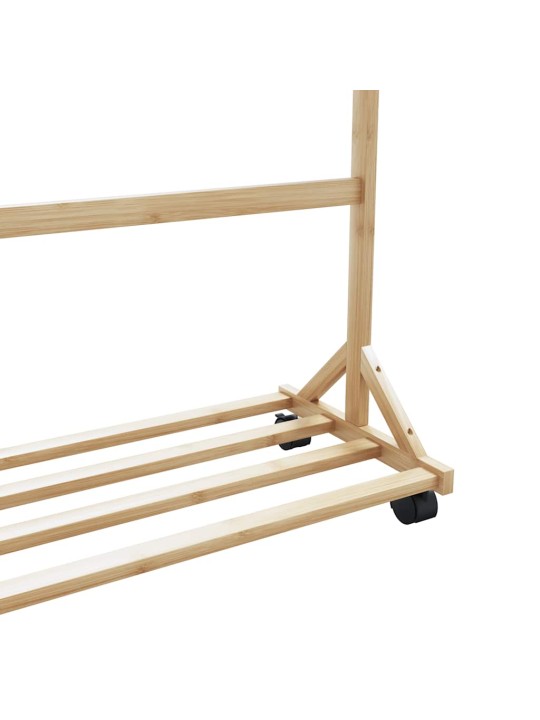 RIIDENAGI KONKSUDE JA RATASTEGA 100X35X157 CM BAMBUSEST