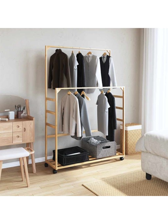RIIDENAGI RIIULITE JA RATASTEGA 90X35X155 CM BAMBUSEST