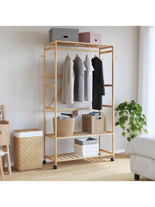RIIDENAGI RIIULITE JA RATASTEGA 110X40X180 CM BAMBUSEST