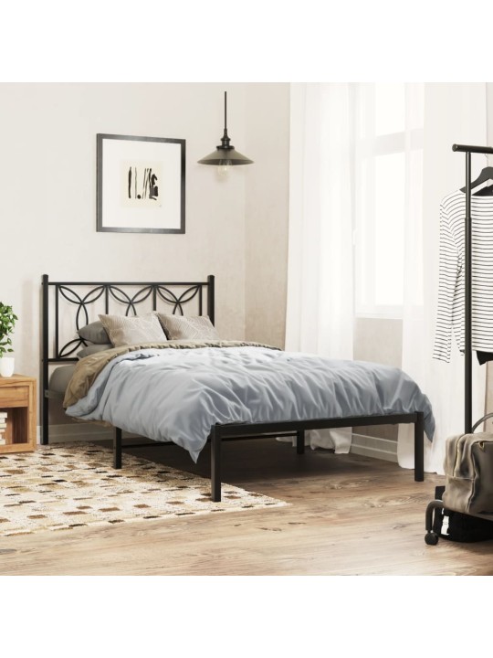 METALLIST VOODIRAAM PEATSIGA, MUST, 107 X 203 CM