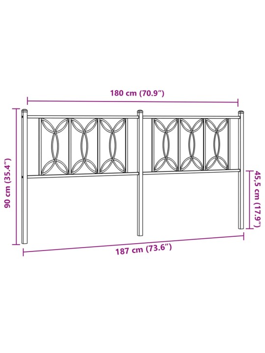 Metallist voodipeats, must, 180 cm