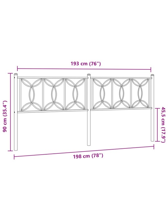 Metallist voodipeats, must, 193 cm