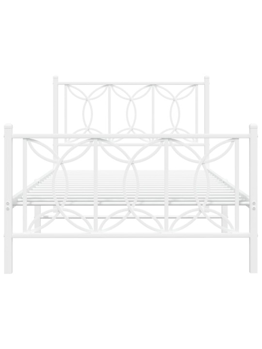 METALLIST VOODIRAAM PEATSI JA JALUTSIGA, VALGE, 107X203 CM