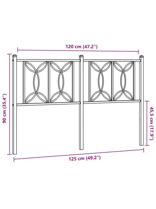 Metallist voodipeats, valge, 120 cm