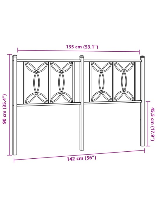 Metallist voodipeats, valge, 135 cm