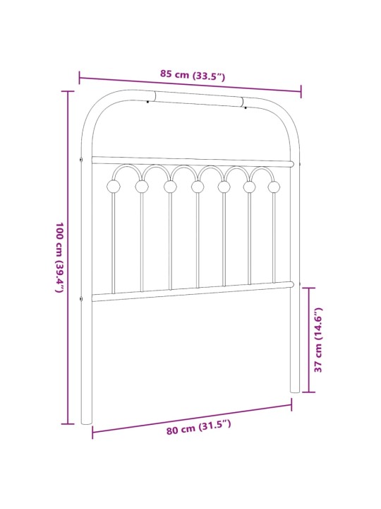 Metallist voodipeats, valge, 80 cm