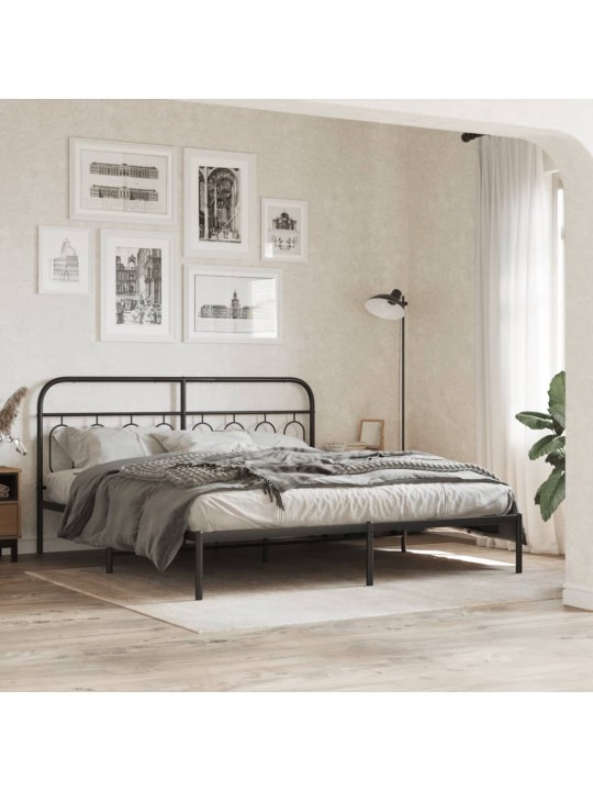 METALLIST VOODIRAAM PEATSIGA, MUST, 193X203 CM