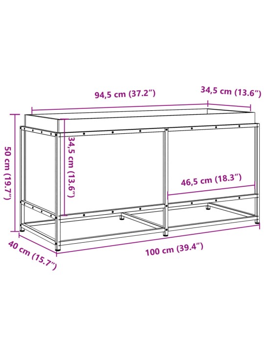 Aia taimekast, 100 x 40 x 50 cm, ebatsuuga puit