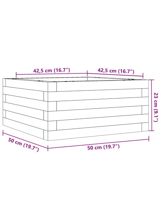 Aia taimekast, 50 x 50 x 23 cm, ebatsuuga puit