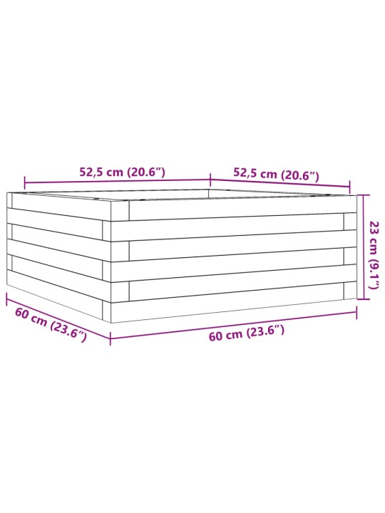 Aia taimekast, 60 x 60 x 23 cm, ebatsuuga puit